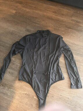 MOCK TURTLENECK THONG BODY SUIT  NEW
